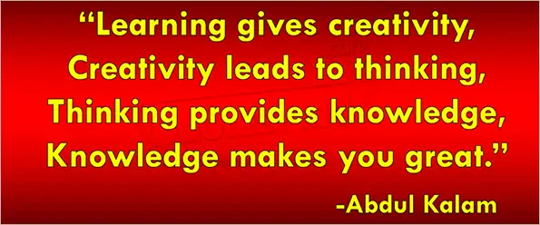 Learning gives creativity
