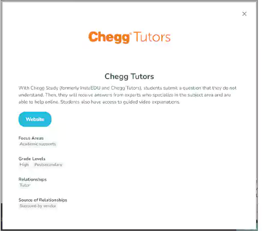 The Chegg Tutors Page