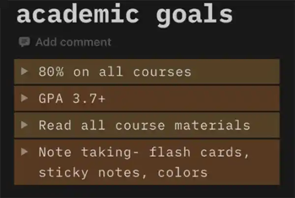 Academic Goals