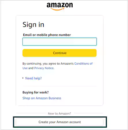 Create Your Amazon Account