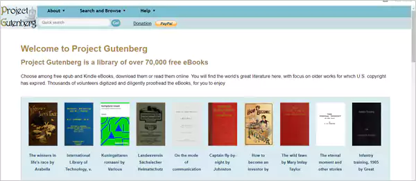Project Gutenberg home page