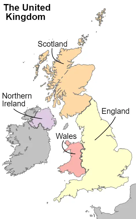 England, Scotland, Wales, and Northern Ireland