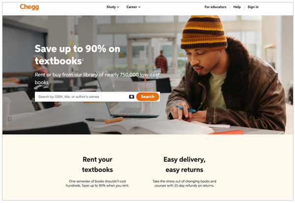 Chegg Books Interface