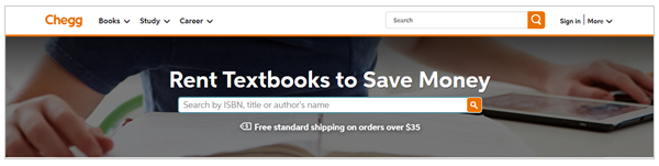 Chegg Books Search bar