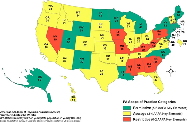 PA in usa map