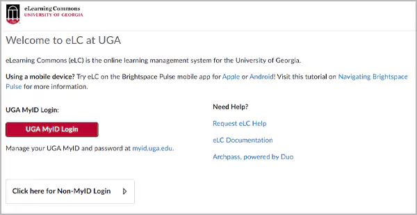 eLC UGA Login