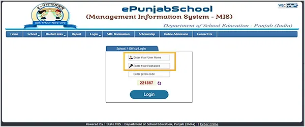 EPunjabSchool Login