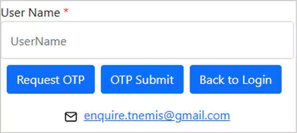 Enter the username and request for OTP