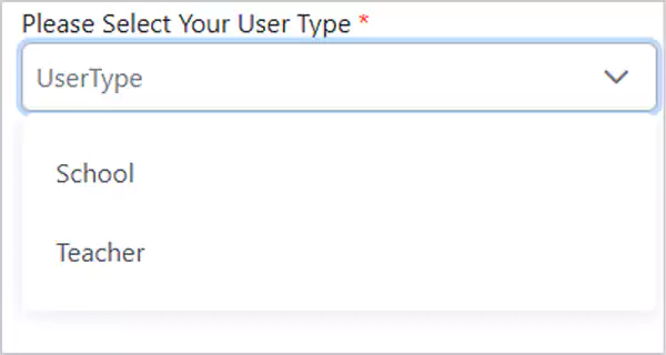 Select the User Type