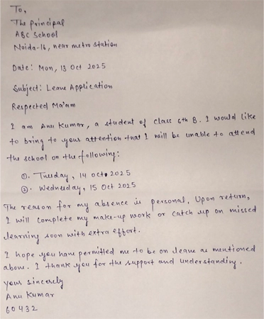 Leave Application for Schoolsss