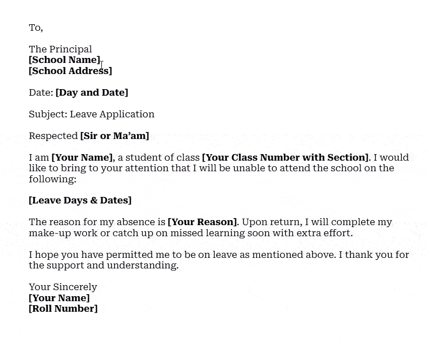 Leave Applications for School
